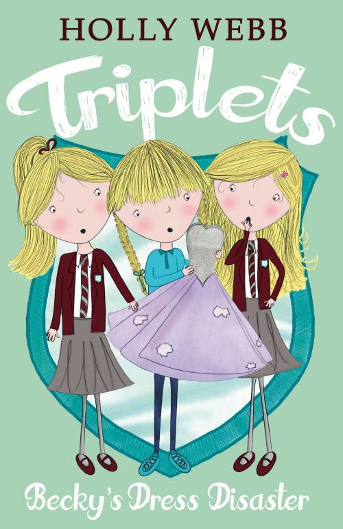 Cover of the book Triplets 7: Becky's Dress Disaster by Holly Webb, Scholastic UK