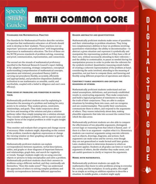 Cover of the book Math Common Core by Speedy Publishing, Speedy Publishing LLC