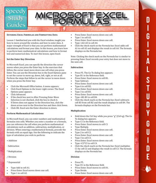 Cover of the book Microsoft Excel Formulas by Speedy Publishing, Speedy Publishing LLC