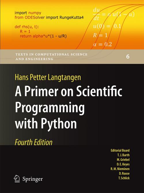 Cover of the book A Primer on Scientific Programming with Python by Hans Petter Langtangen, Springer Berlin Heidelberg
