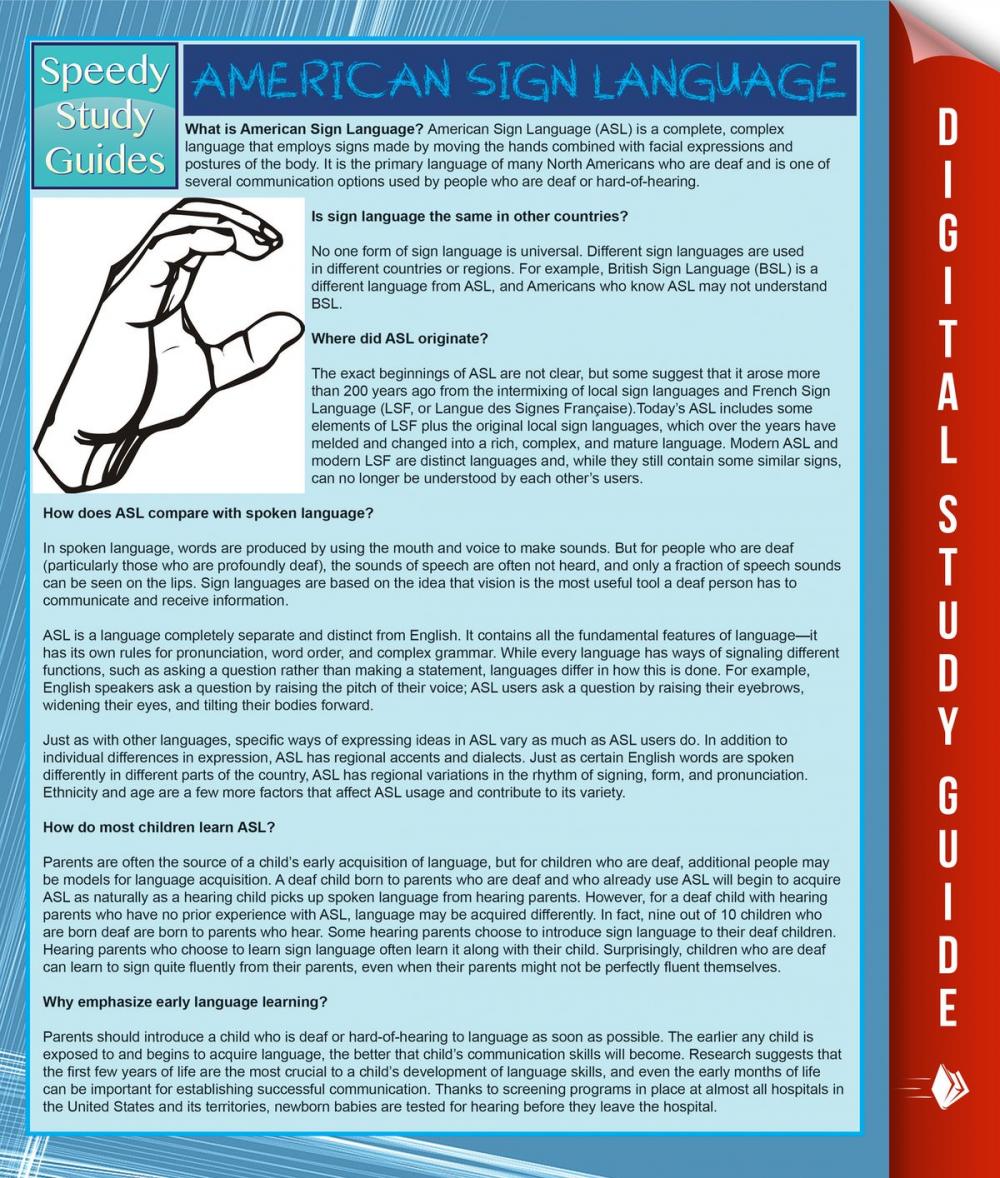 Big bigCover of American Sign Language (Speedy Study Guide)