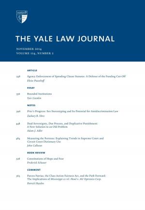 Book cover of Yale Law Journal: Volume 124, Number 2 - November 2014