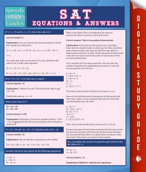 Cover of SAT Equations & Answers (Speedy Study Guide)