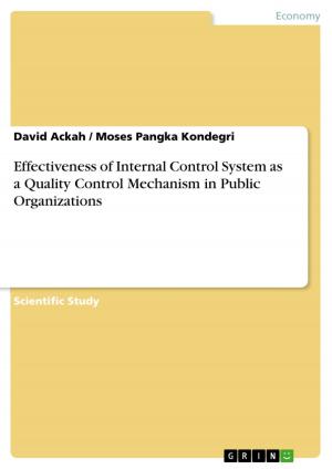 Cover of the book Effectiveness of Internal Control System as a Quality Control Mechanism in Public Organizations by Bettina Schmidt