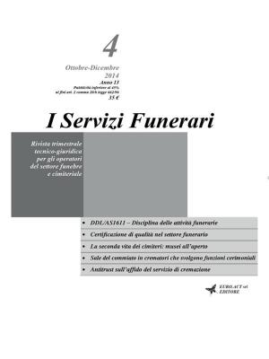 Book cover of I servizi funerari - N. 4-2014