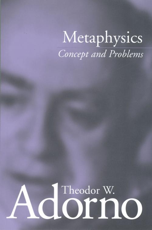 Cover of the book Metaphysics by Theodor W. Adorno, Wiley