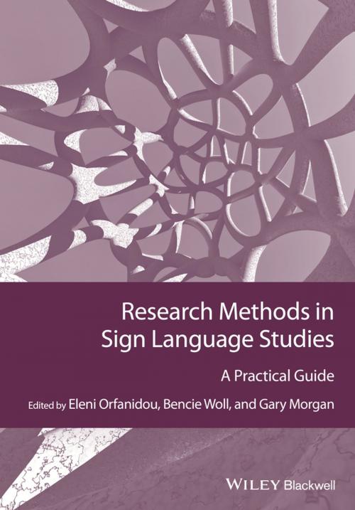Cover of the book Research Methods in Sign Language Studies by Eleni Orfanidou, Bencie Woll, Gary Morgan, Wiley