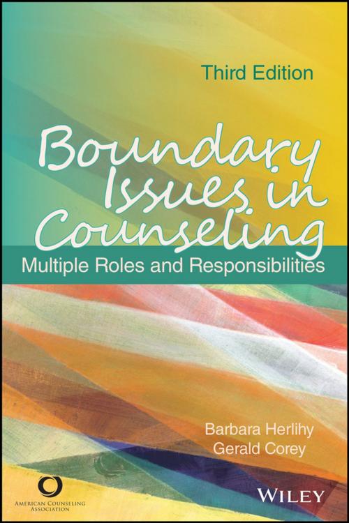 Cover of the book Boundary Issues in Counseling by Barbara Herlihy, Gerald Corey, Wiley