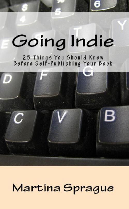 Cover of the book Going Indie: 25 Things You Should Know Before Self-Publishing Your Book by Martina Sprague, Martina Sprague