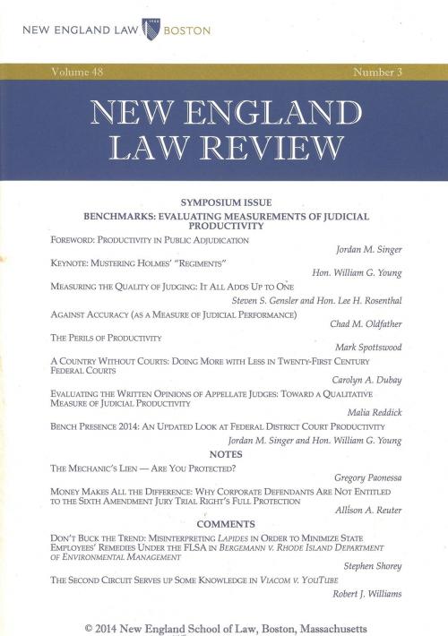 Cover of the book New England Law Review: Volume 48, Number 3 - Spring 2014 by New England Law Review, Quid Pro, LLC