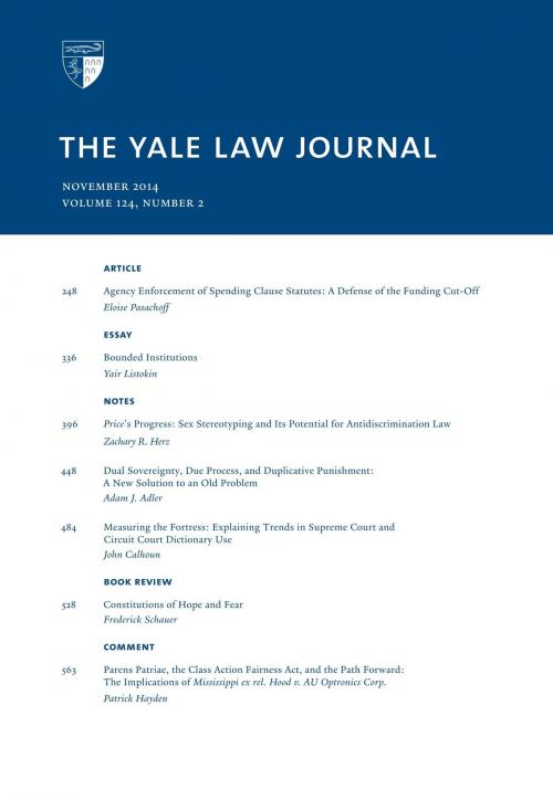 Cover of the book Yale Law Journal: Volume 124, Number 2 - November 2014 by Yale Law Journal, Quid Pro, LLC