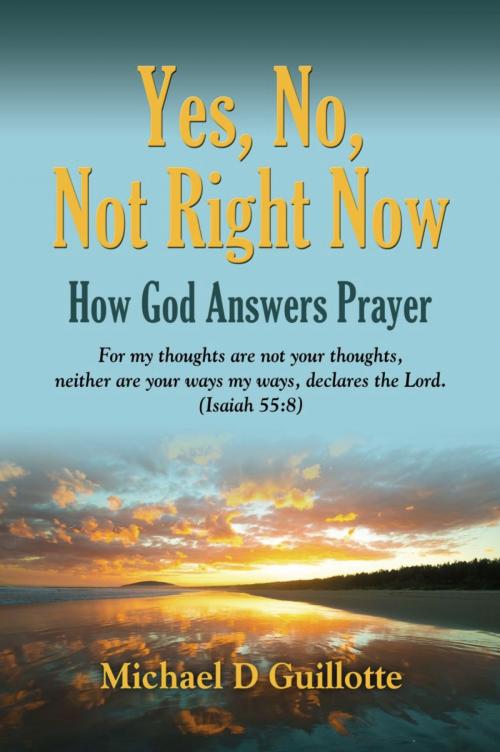 Cover of the book YES, NO, NOT RIGHT NOW: How God Answers Prayer by Michael D. Guillotte, BookLocker.com, Inc.
