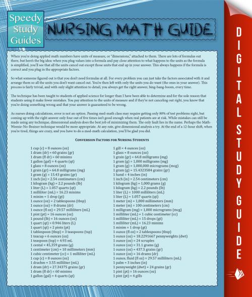 Cover of the book Nursing Math Guide (Speedy Study Guide) by Speedy Publishing, Speedy Publishing LLC