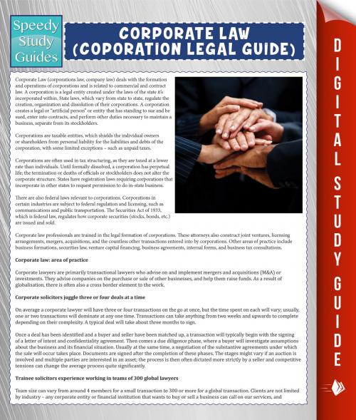 Cover of the book Corporate Law (Coporation Legal Guide) (Speedy Study Guide) by Speedy Publishing, Speedy Publishing LLC