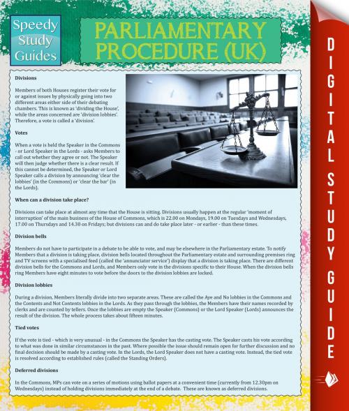 Cover of the book Parliamentary Procedure (UK) (Speedy Study Guide) by Speedy Publishing, Speedy Publishing LLC