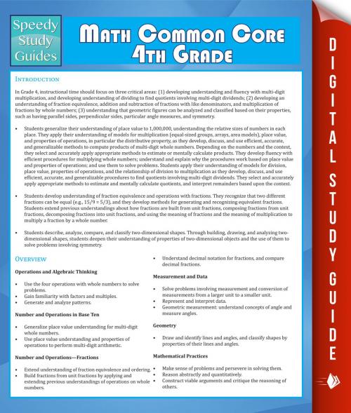 Cover of the book Math Common Core 4th Grade (Speedy Study Guide) by Speedy Publishing, Speedy Publishing LLC