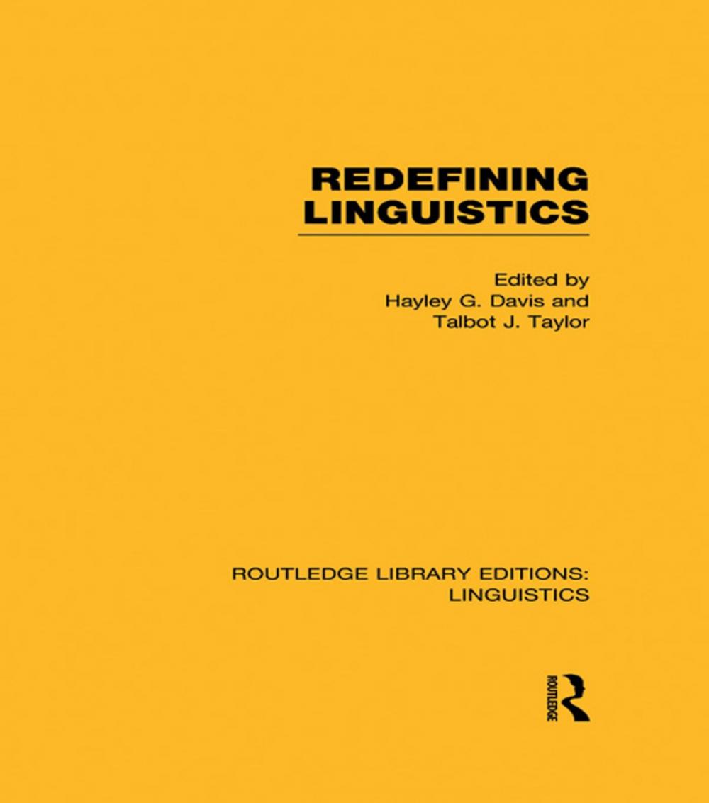 Big bigCover of Redefining Linguistics (RLE Linguistics A: General Linguistics)