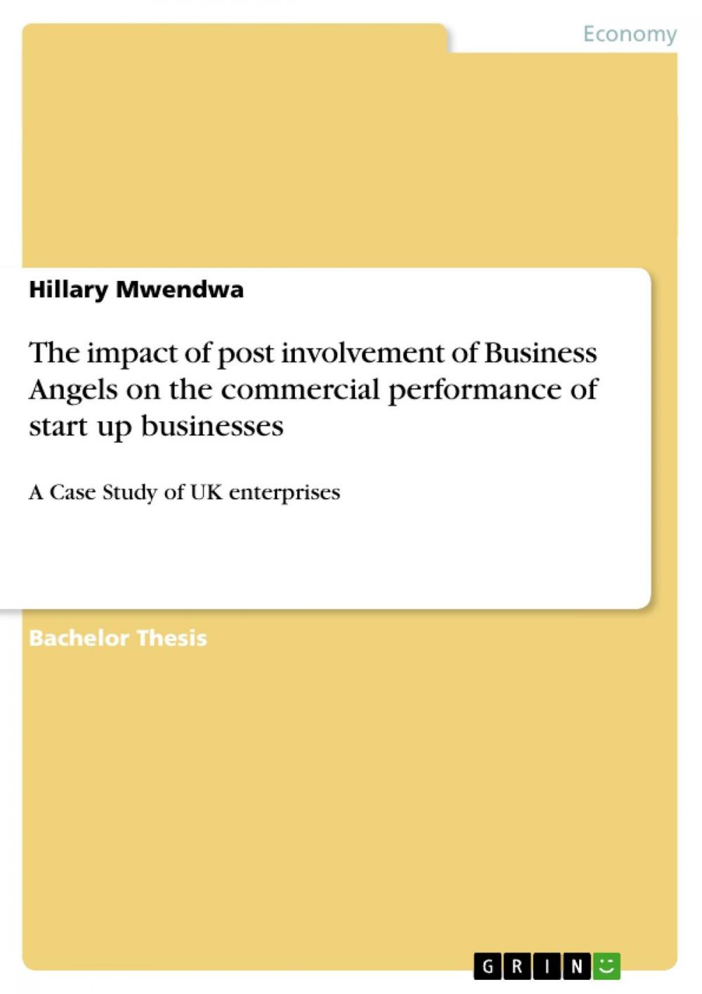 Big bigCover of The impact of post involvement of Business Angels on the commercial performance of start up businesses