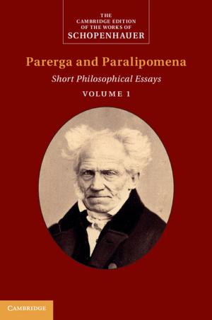 Book cover of Schopenhauer: Parerga and Paralipomena: Volume 1