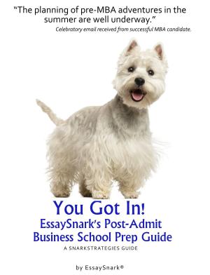 Book cover of You Got In!! EssaySnark's Post-Admit Business School Prep Guide
