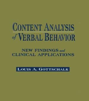 Cover of the book Content Analysis of Verbal Behavior by E G Liberman, Arlo Schultz