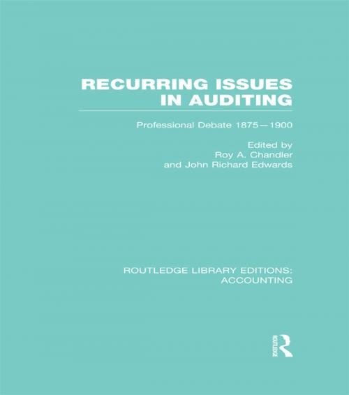 Cover of the book Recurring Issues in Auditing (RLE Accounting) by , Taylor and Francis
