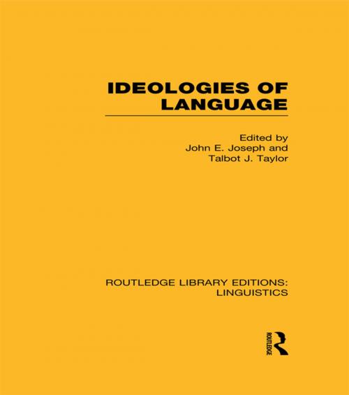 Cover of the book Ideologies of Language (RLE Linguistics A: General Linguistics) by , Taylor and Francis