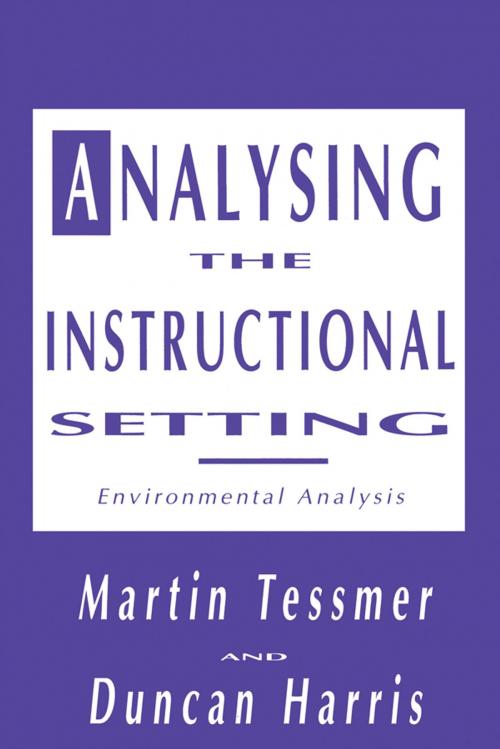 Cover of the book Analysing the Instructional Setting by Martin Tessmer, Duncan Harris, Taylor and Francis