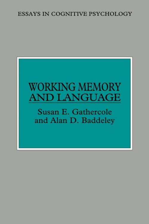 Cover of the book Working Memory and Language by Susan E. Gathercole, Alan D. Baddeley, Taylor and Francis