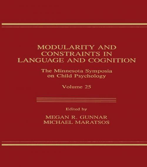 Cover of the book Modularity and Constraints in Language and Cognition by , Taylor and Francis