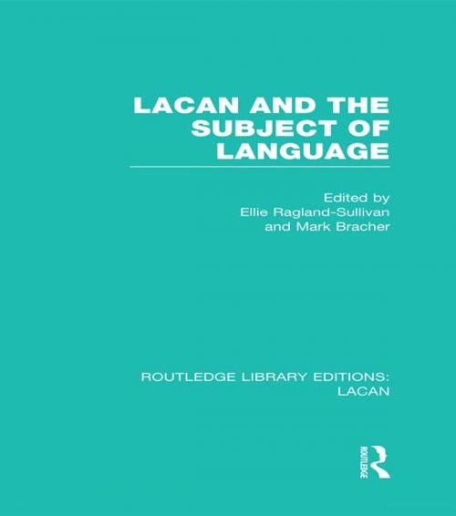 Cover of the book Lacan and the Subject of Language (RLE: Lacan) by , Taylor and Francis