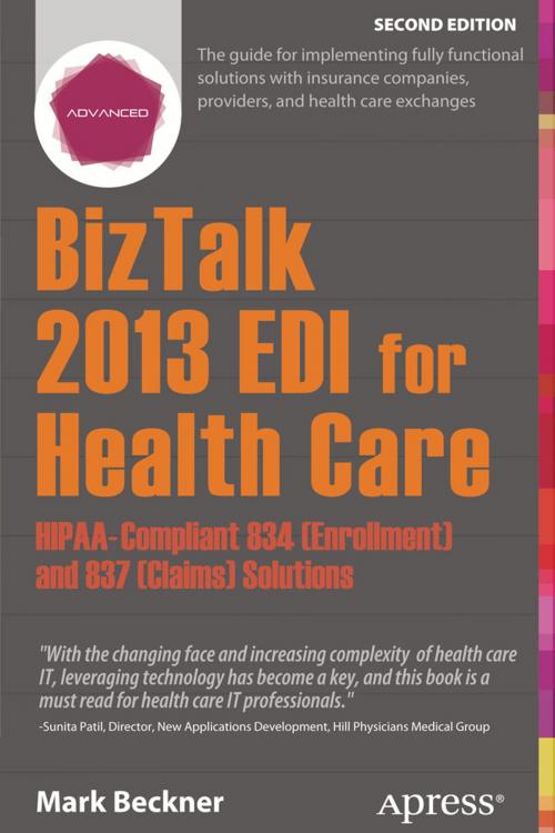 Cover of the book BizTalk 2013 EDI for Health Care by Mark Beckner, Apress