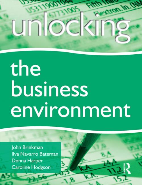 Cover of the book Unlocking the Business Environment by John Brinkman, Ilve Navarro, Donna Harper, Taylor and Francis