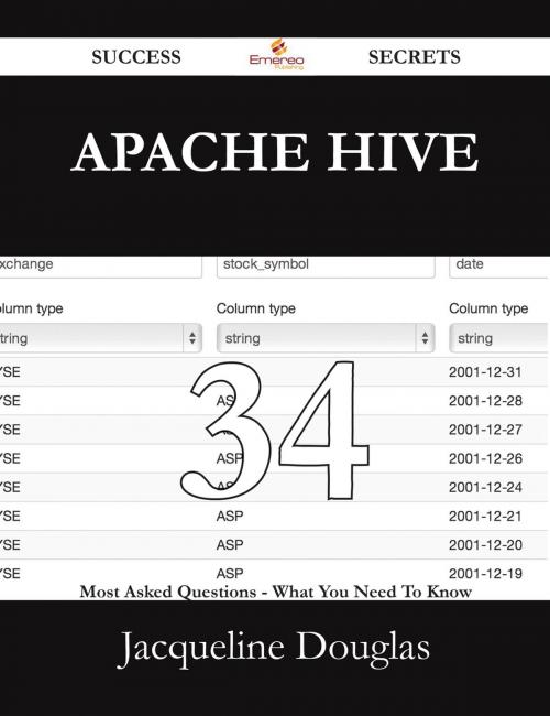 Cover of the book Apache Hive 34 Success Secrets - 34 Most Asked Questions On Apache Hive - What You Need To Know by Jacqueline Douglas, Emereo Publishing