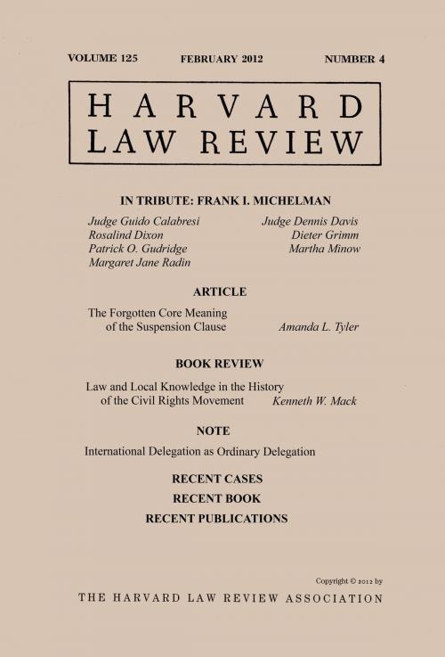 Cover of the book Harvard Law Review: Volume 125, Number 4 - February 2012 by Harvard Law Review, Quid Pro, LLC