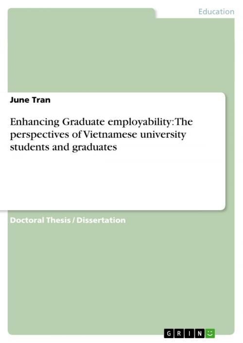 Cover of the book Enhancing Graduate employability: The perspectives of Vietnamese university students and graduates by June Tran, GRIN Verlag