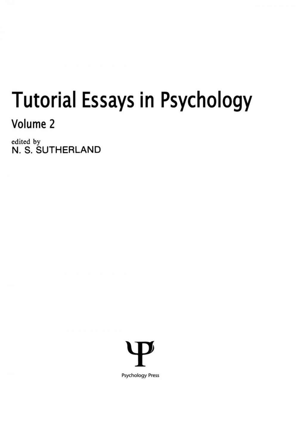 Big bigCover of Tutorial Essays in Psychology