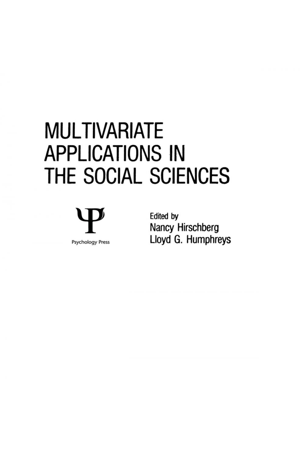 Big bigCover of Multivariate Applications in the Social Sciences