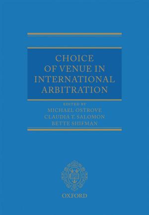 Cover of the book Choice of Venue in International Arbitration by 
