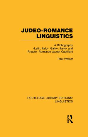 Cover of the book Judeo-Romance Linguistics (RLE Linguistics E: Indo-European Linguistics) by Bill Niven
