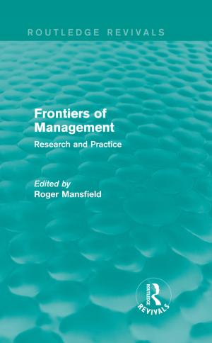 Cover of the book Frontiers of Management (Routledge Revivals) by Raphael Israeli