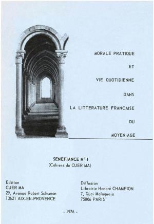 Book cover of Morale pratique et vie quotidienne dans la littérature française du Moyen Âge