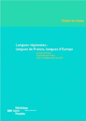 Book cover of Langues régionales : langues de France, langues d'Europe
