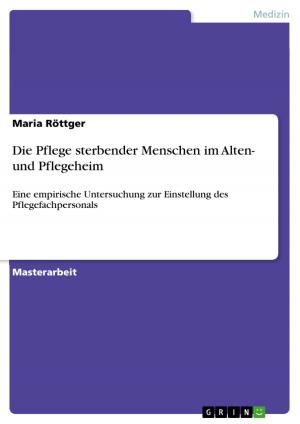 Cover of the book Die Pflege sterbender Menschen im Alten- und Pflegeheim by Natalie Korobenik