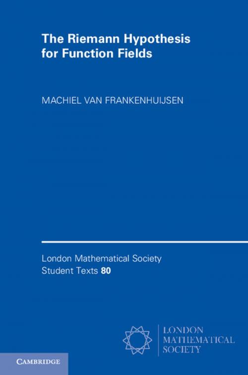 Cover of the book The Riemann Hypothesis for Function Fields by Machiel van Frankenhuijsen, Cambridge University Press