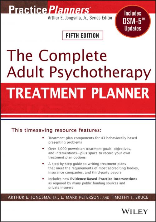 Cover of the book The Complete Adult Psychotherapy Treatment Planner by Arthur E. Jongsma Jr., L. Mark Peterson, Timothy J. Bruce, Wiley