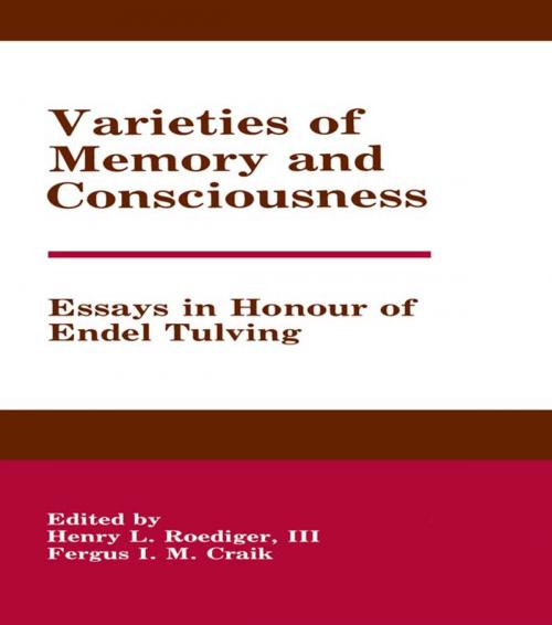 Cover of the book Varieties of Memory and Consciousness by , Taylor and Francis