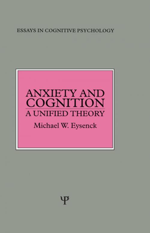 Cover of the book Anxiety and Cognition by Michael Eysenck, Taylor and Francis
