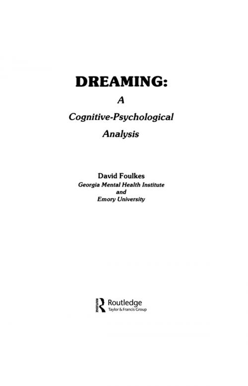 Cover of the book Dreaming by David Foulkes, Taylor and Francis