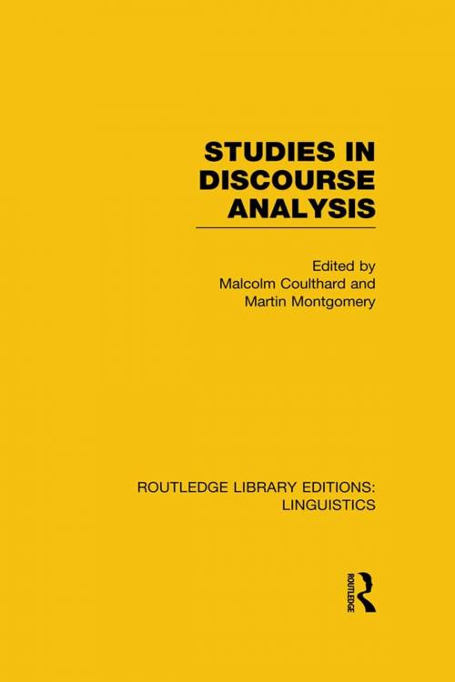 Cover of the book Studies in Discourse Analysis (RLE Linguistics B: Grammar) by , Taylor and Francis